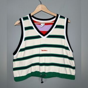 Urban outfitters Lets Frans… sleeveless jumper vest striped varsity prep